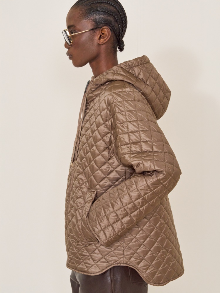 Quilted water-repellent canvas padded jacket + TOBACCO - Max Mara