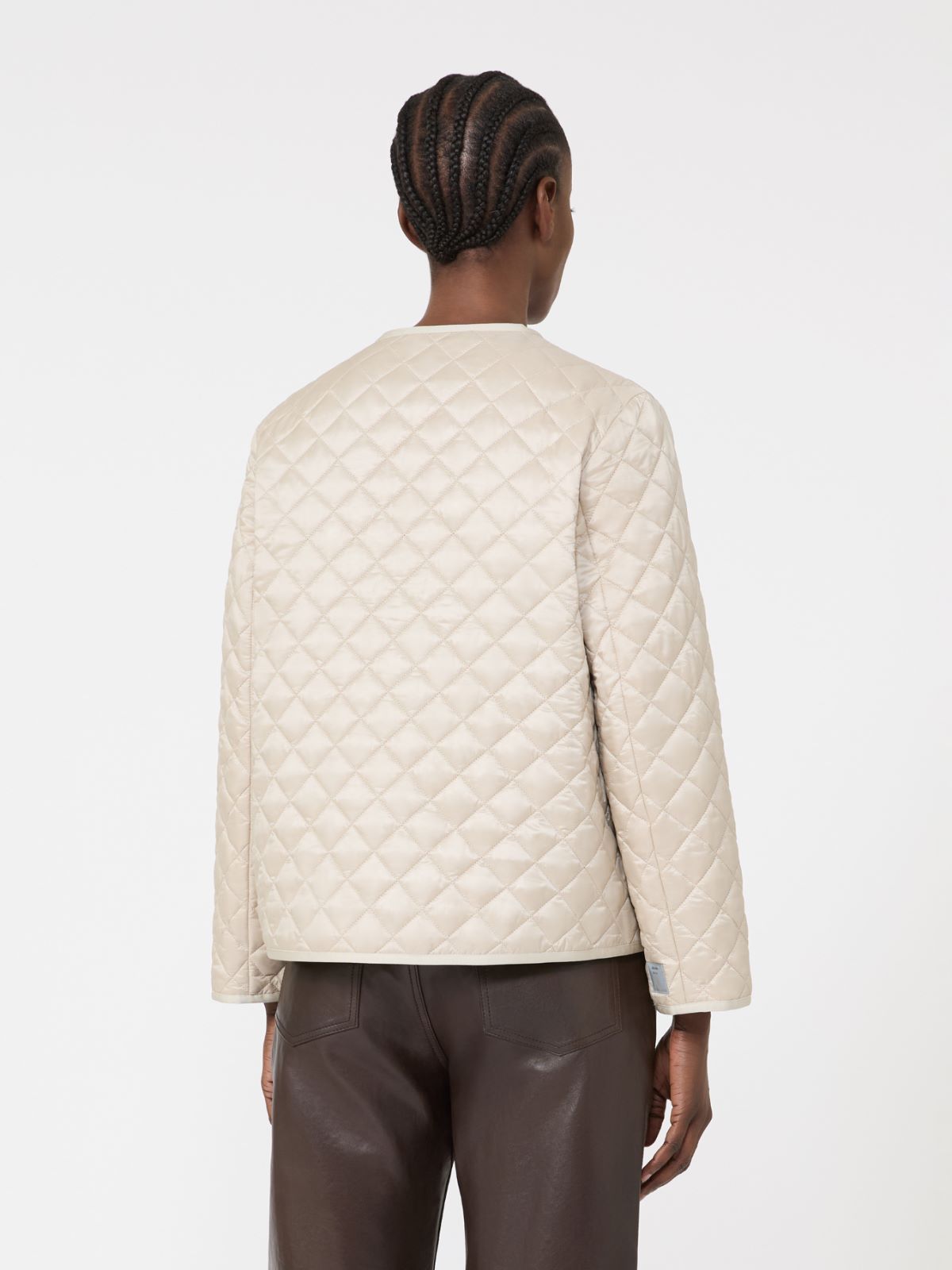 Wattierte, hochgeschlossene Jacke aus wasserabweisendem Canvas - NATURAL - Max Mara - 10