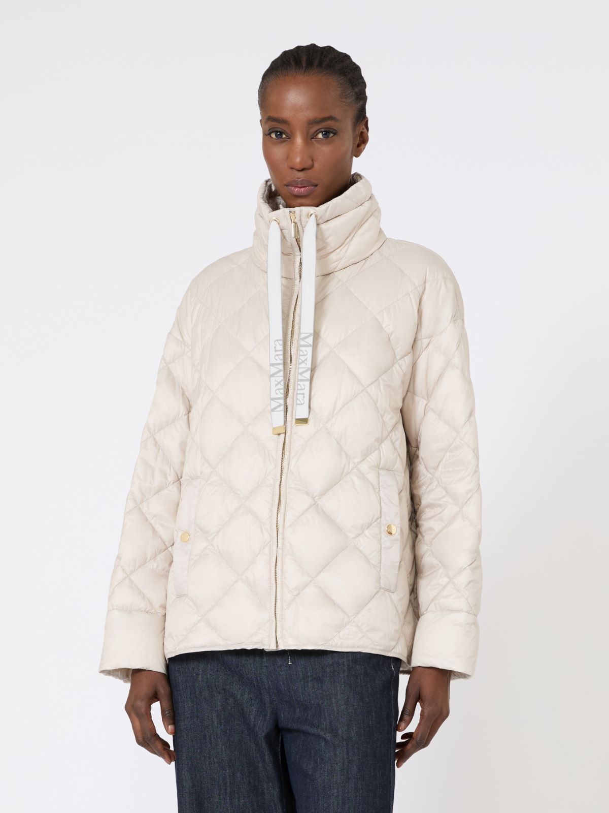 Short water-repellent canvas down jacket - SAND - Max Mara - 6