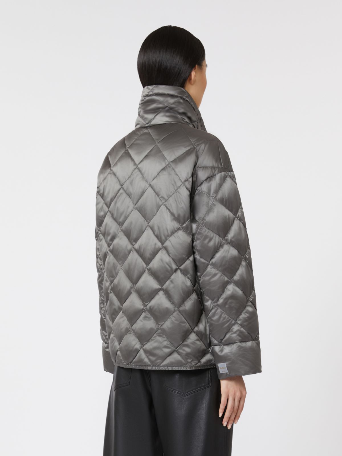 Short water-repellent canvas down jacket - DARK GREY - Max Mara - 4