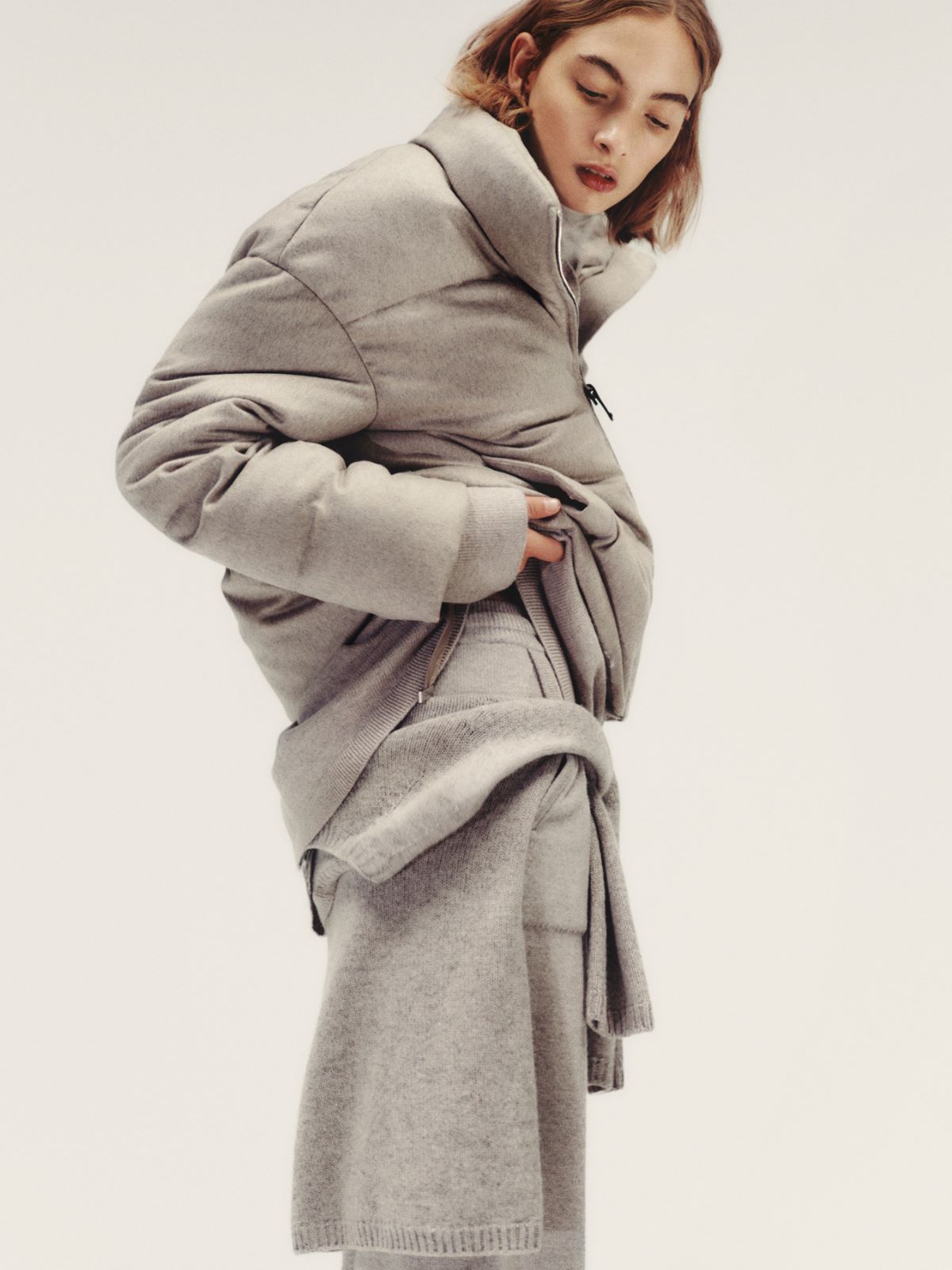 Water-repellent canvas and camel down jacket - SAND - Max Mara