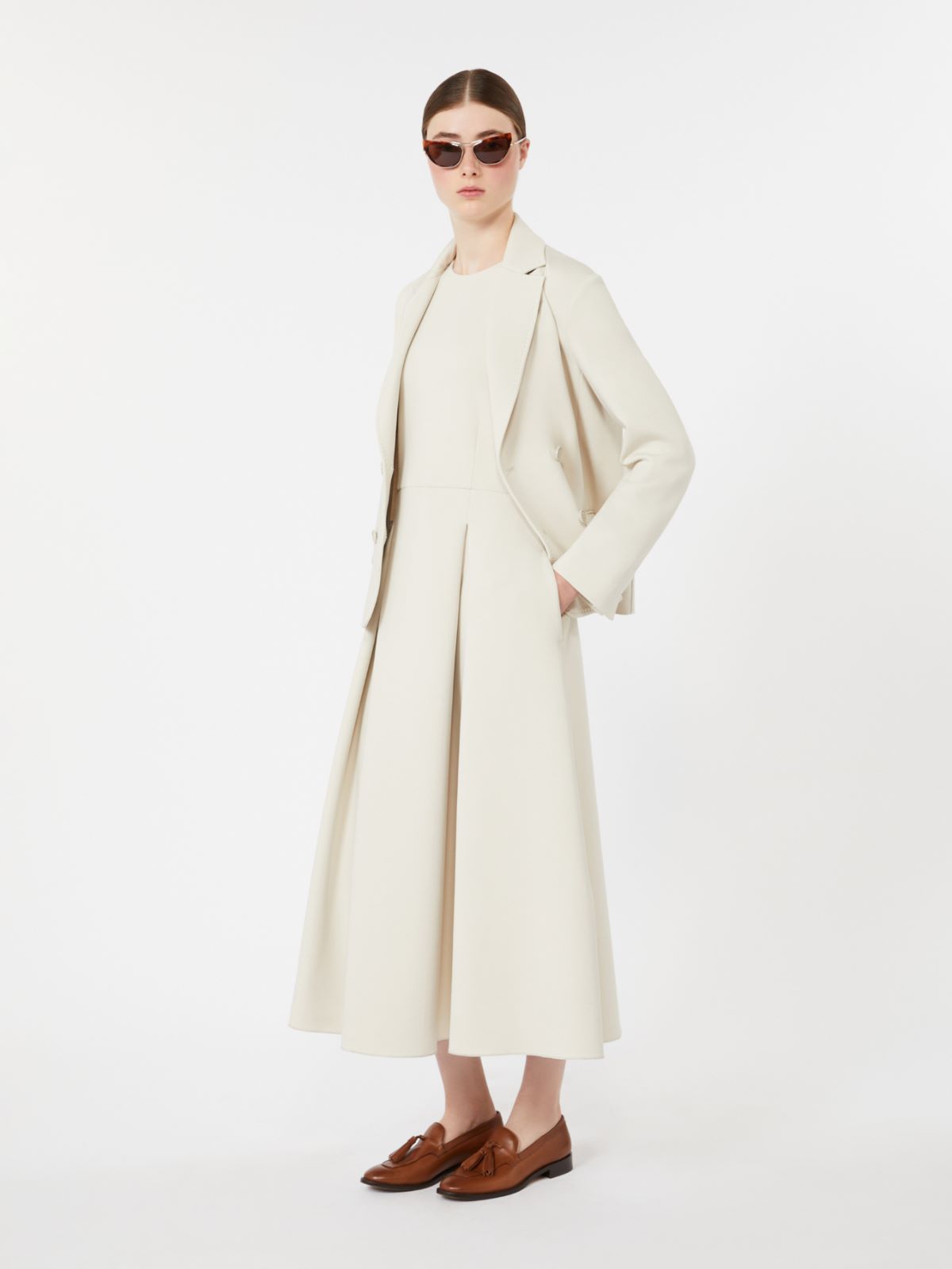 Abito svasato lungo in jersey scuba - BEIGE - Max Mara