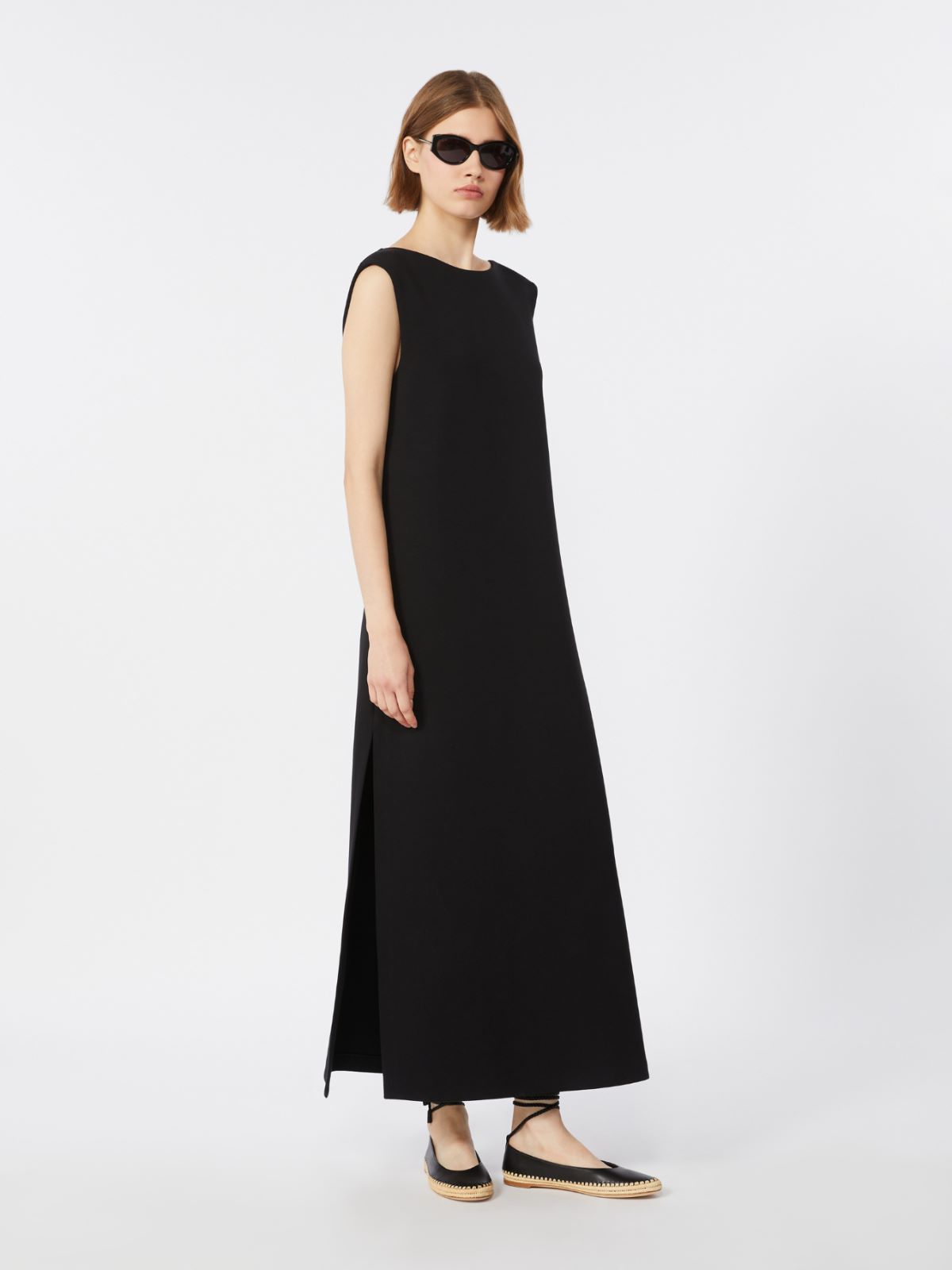 Robe longue en jersey scuba - NOIR