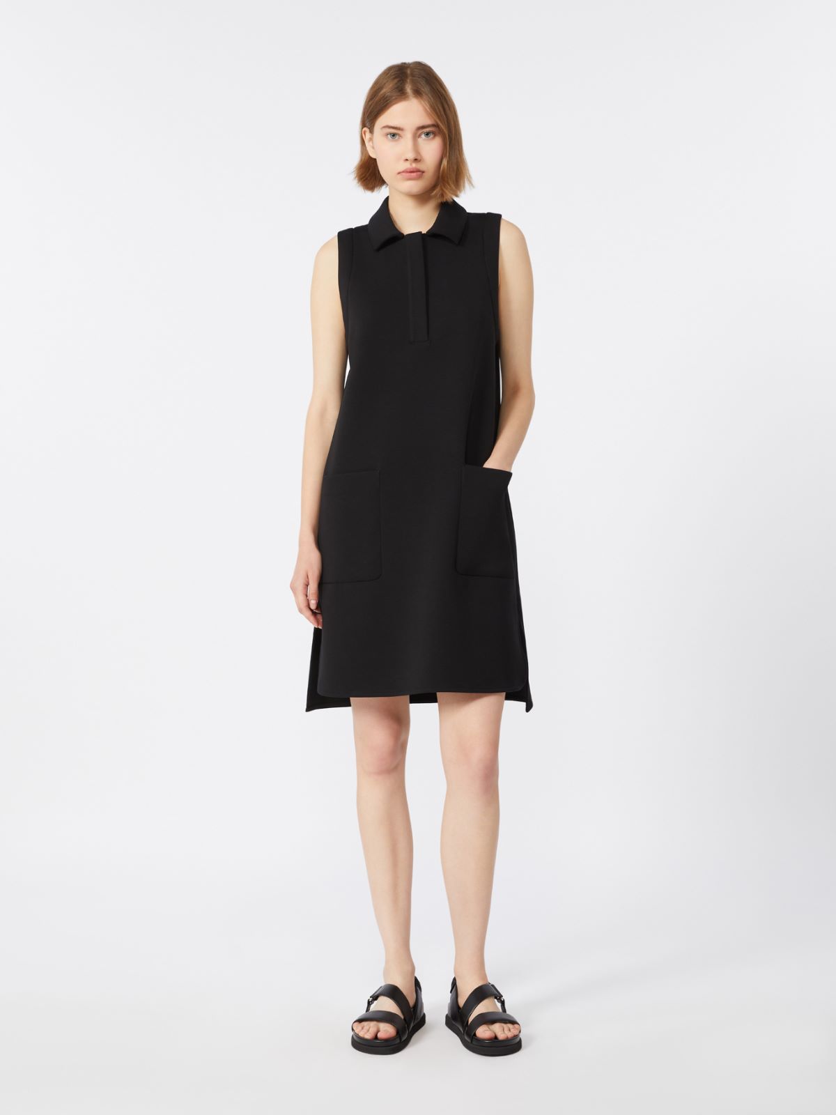 Scuba jersey polo dress - BLACK - Max Mara - 2
