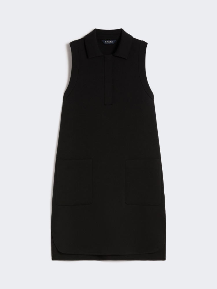 Scuba jersey polo dress - BLACK - Max Mara