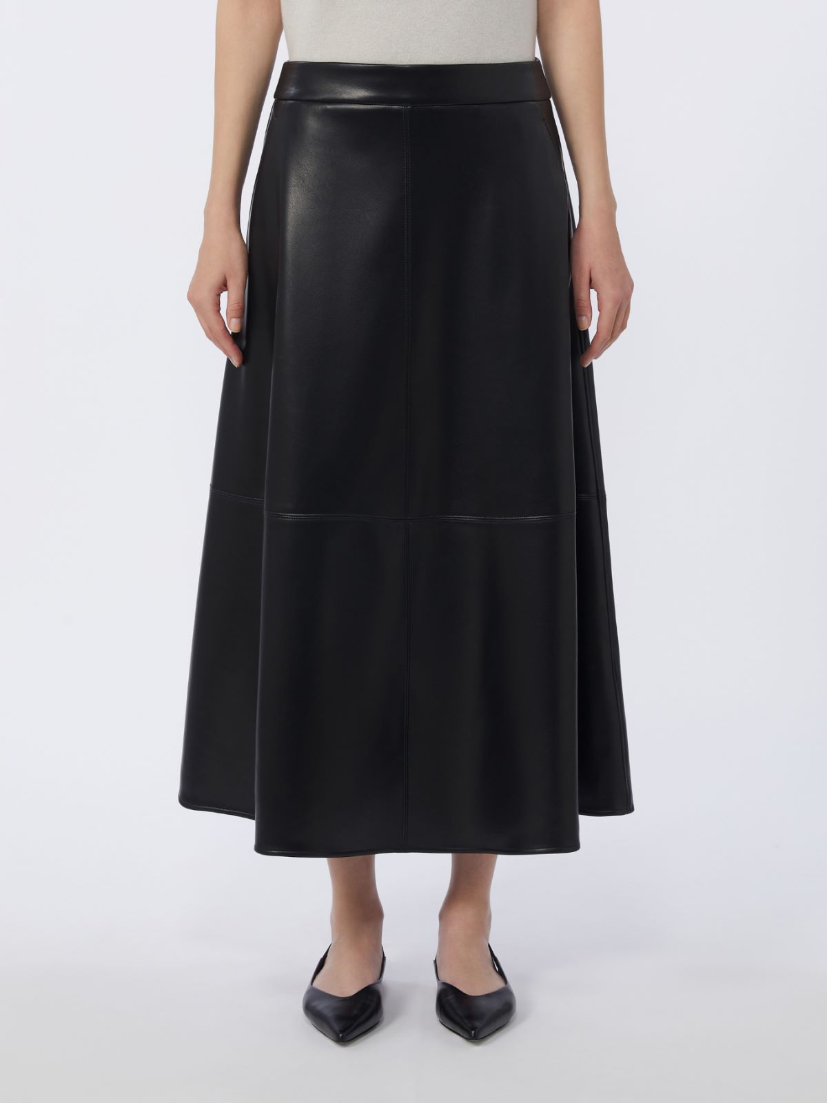 Coated fabric skirt - BLACK - Max Mara - 4