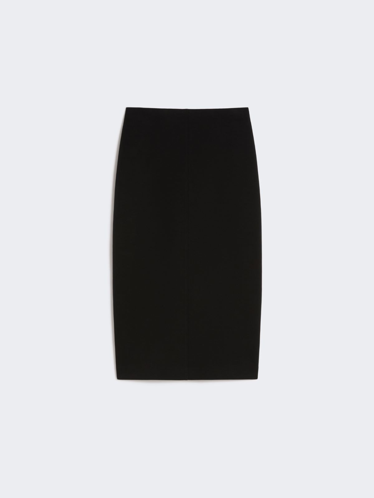 Straight-fit scuba jersey skirt - BLACK - 4