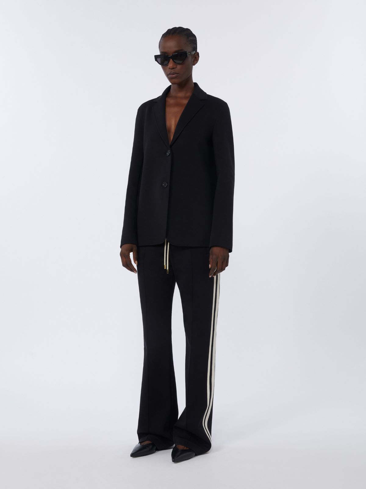 Cotton jersey trousers - BLACK - Max Mara