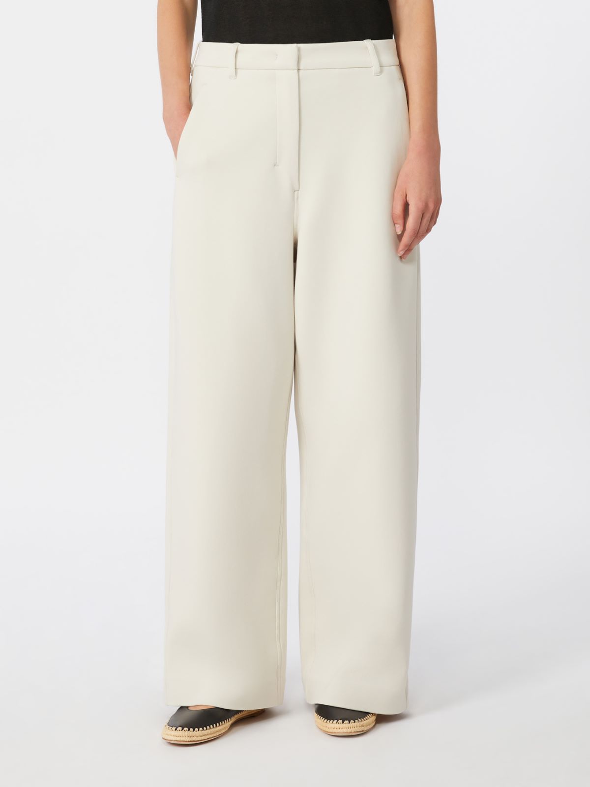 Straight-fit scuba jersey trousers - BEIGE - Max Mara - 2