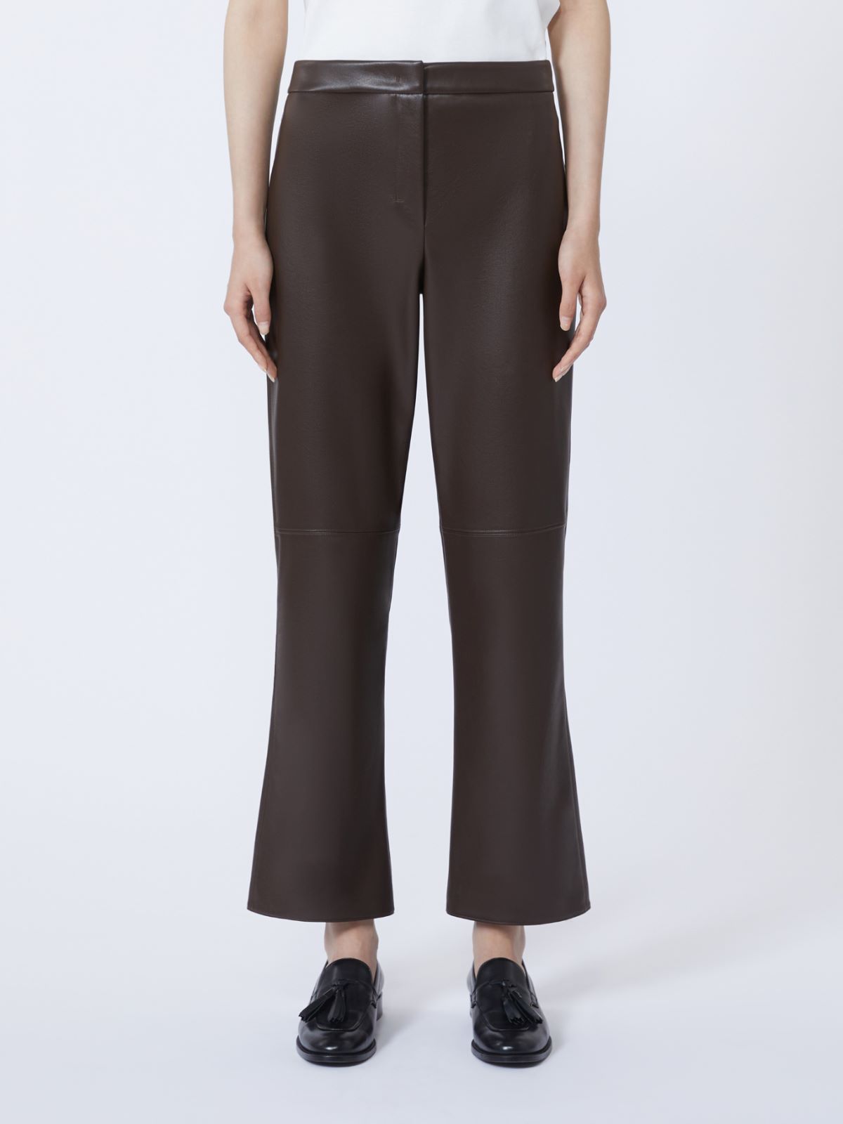 Slim-fit coated fabric trousers - CHOCOLATE - Max Mara - 4