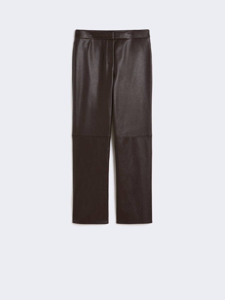 Slim-fit coated fabric trousers - CHOCOLATE - Max Mara