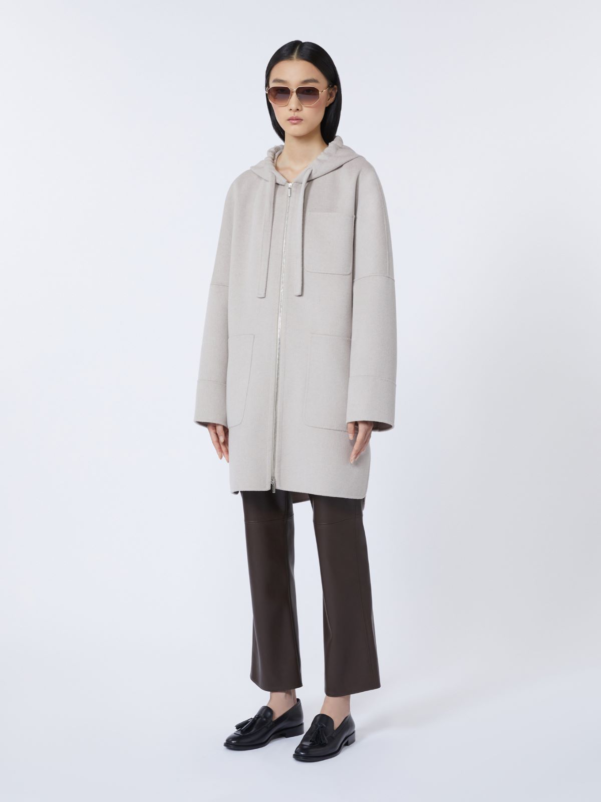 Slim-fit coated fabric trousers - CHOCOLATE - Max Mara - 4