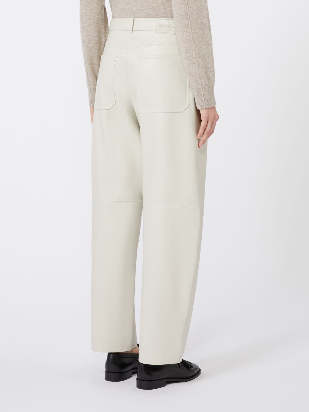Coated fabric barrel-leg trousers - SAND - Max Mara - 5