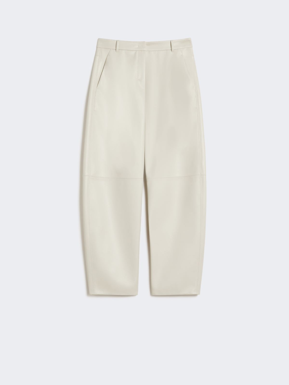 Coated fabric barrel-leg trousers - SAND - Max Mara - 5