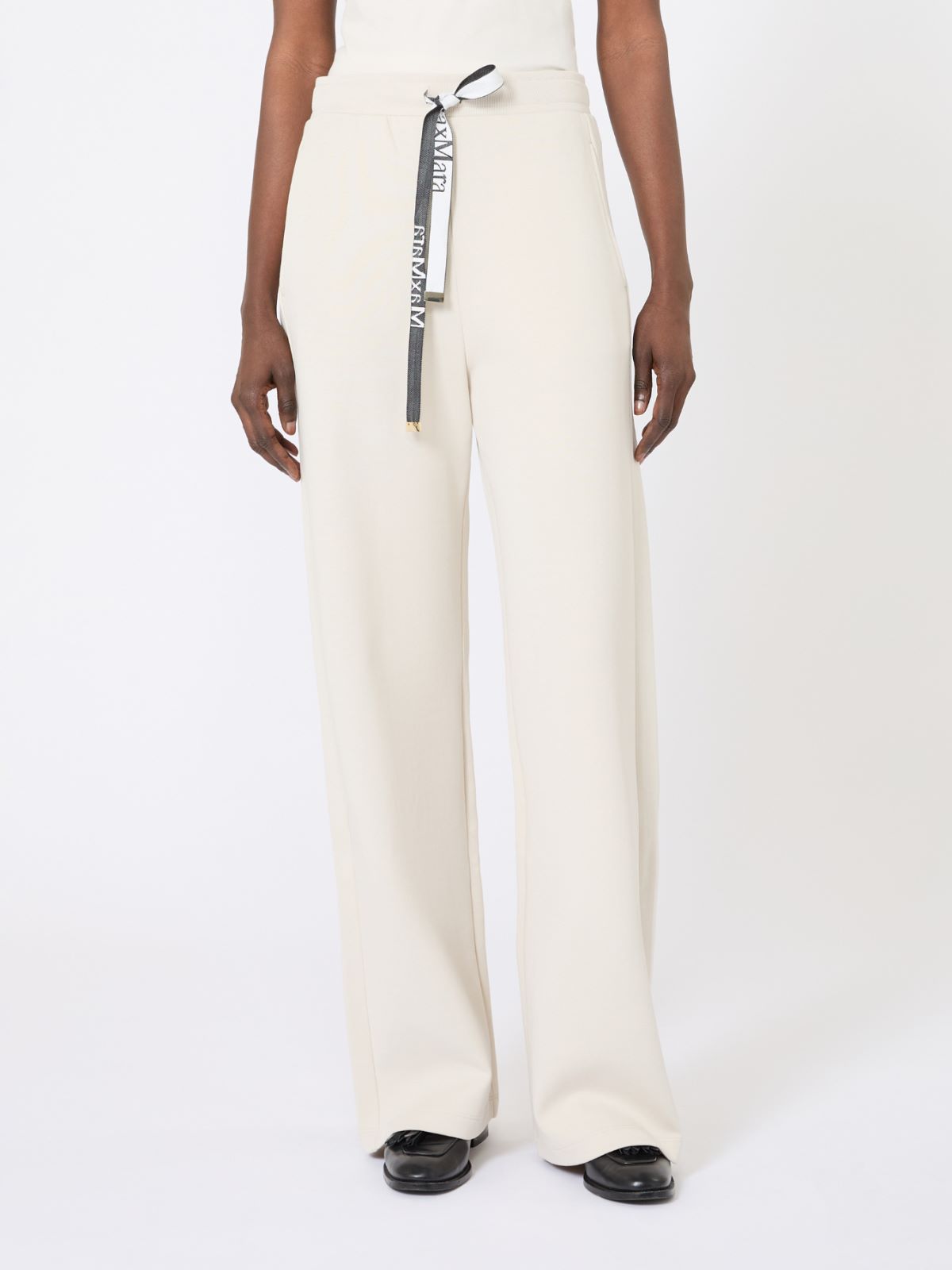 Wide-fit jersey trousers - ECRU - Max Mara - 4