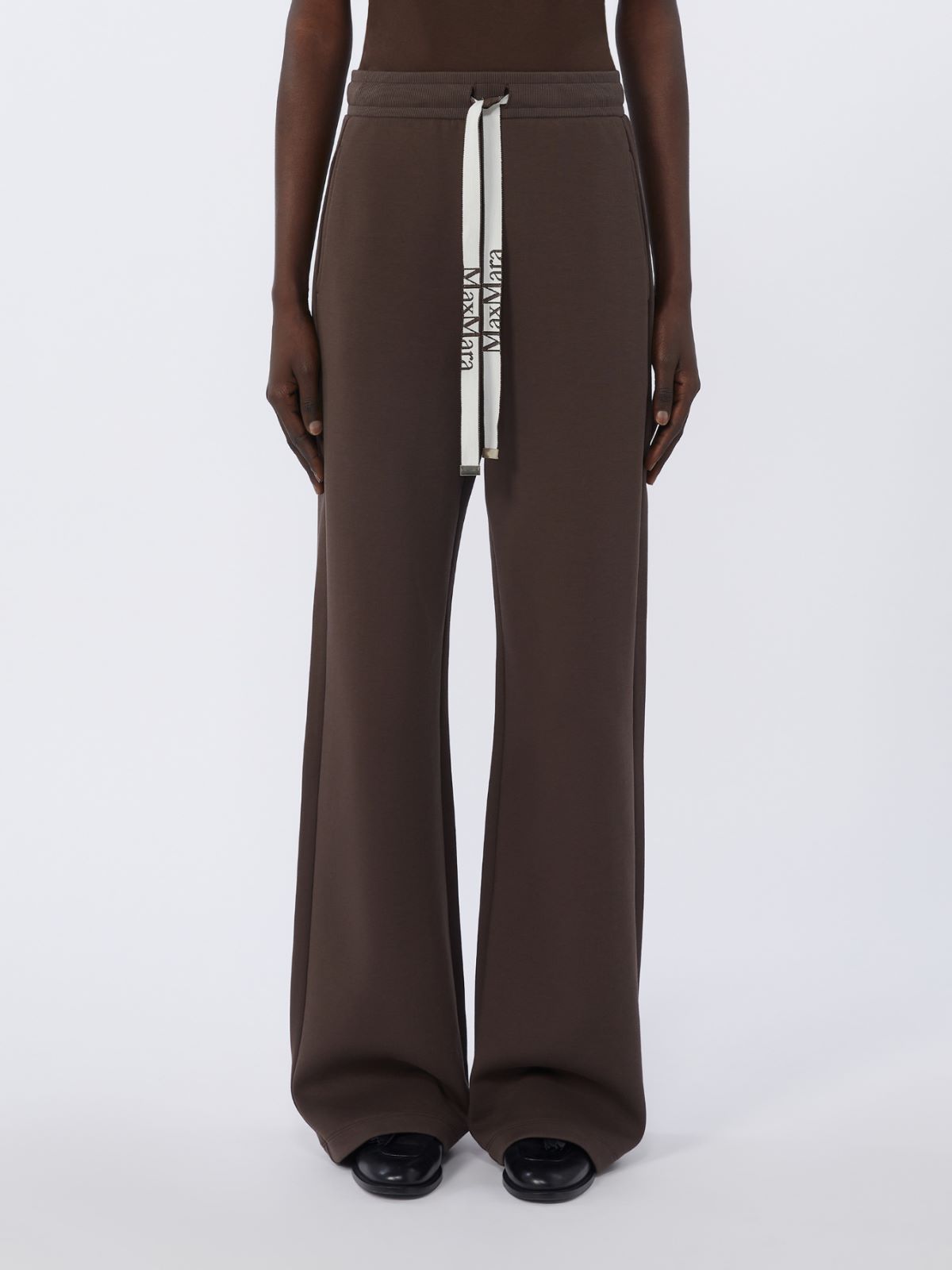 Wide-fit jersey trousers - CHOCOLATE - Max Mara - 4