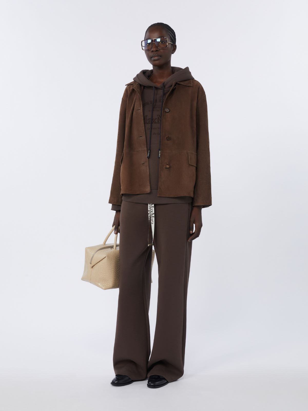 Wide-fit jersey trousers - CHOCOLATE - Max Mara