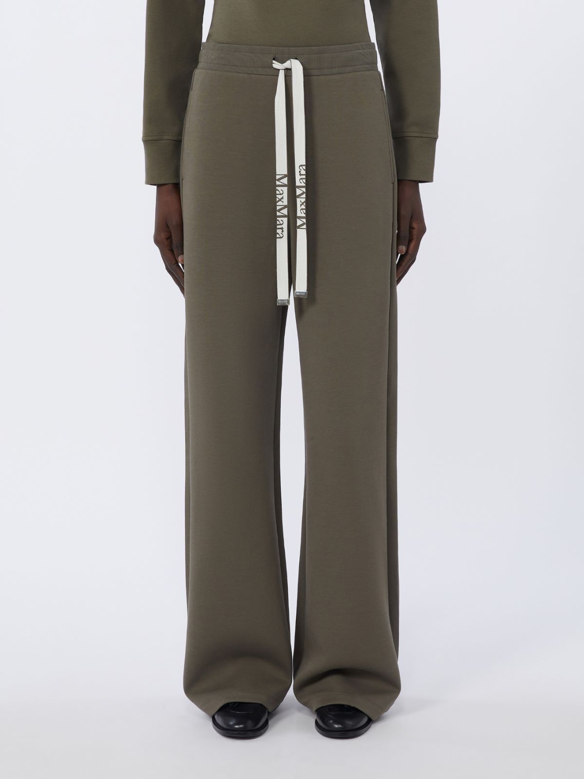 Wide-fit jersey trousers - KAKI - Max Mara - 4