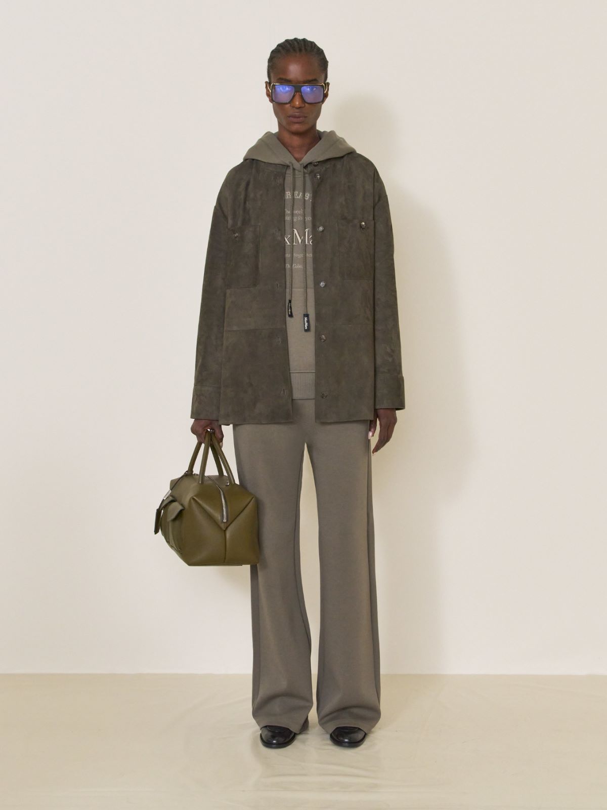 Weite Hose aus Jersey + KHAKI - Max Mara