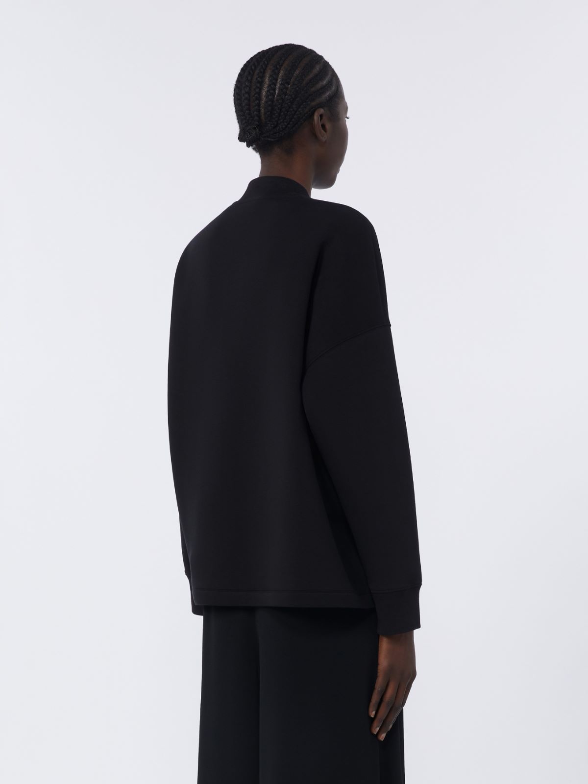 Jacke aus Scuba-Jersey - SCHWARZ - Max Mara - 4