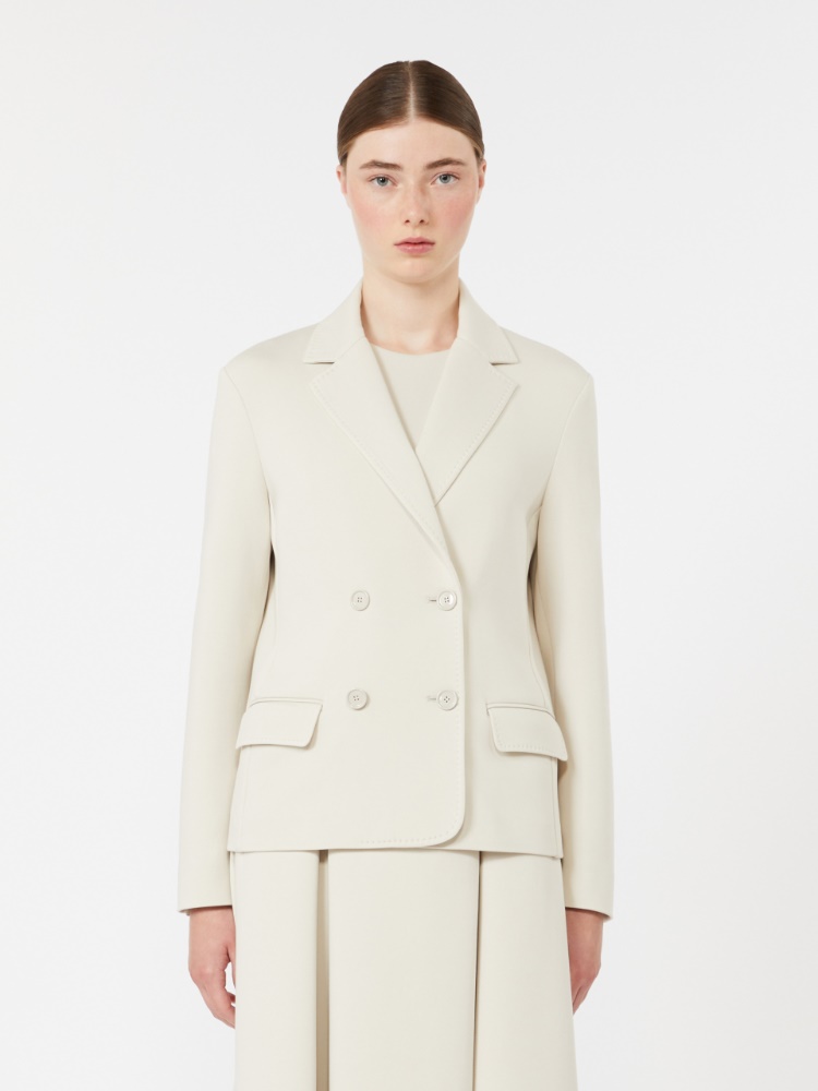 Chaqueta con cierre cruzado de doble botón de punto de neopreno - BEIGE - Max Mara - 2