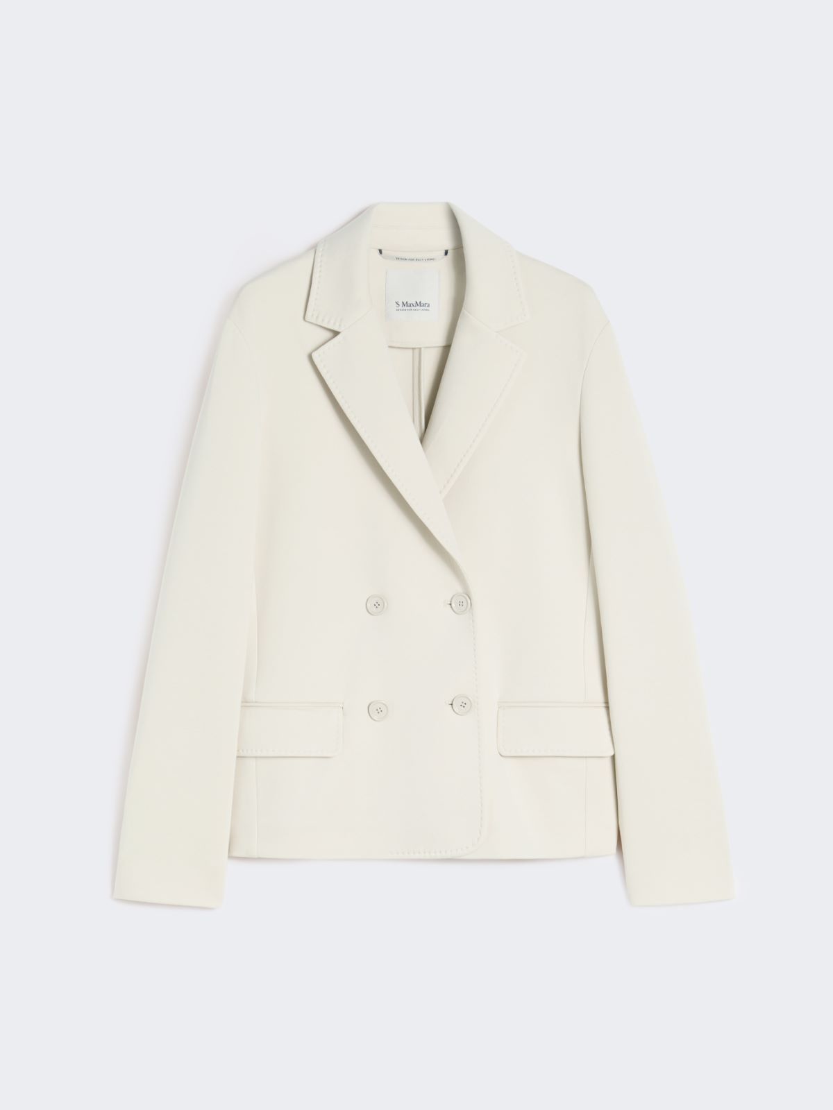 Chaqueta con cierre cruzado de doble botón de punto de neopreno - BEIGE - Max Mara - 4
