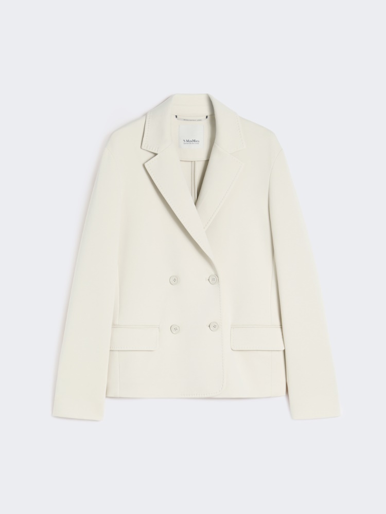 Chaqueta con cierre cruzado de doble botón de punto de neopreno - BEIGE - Max Mara - 4