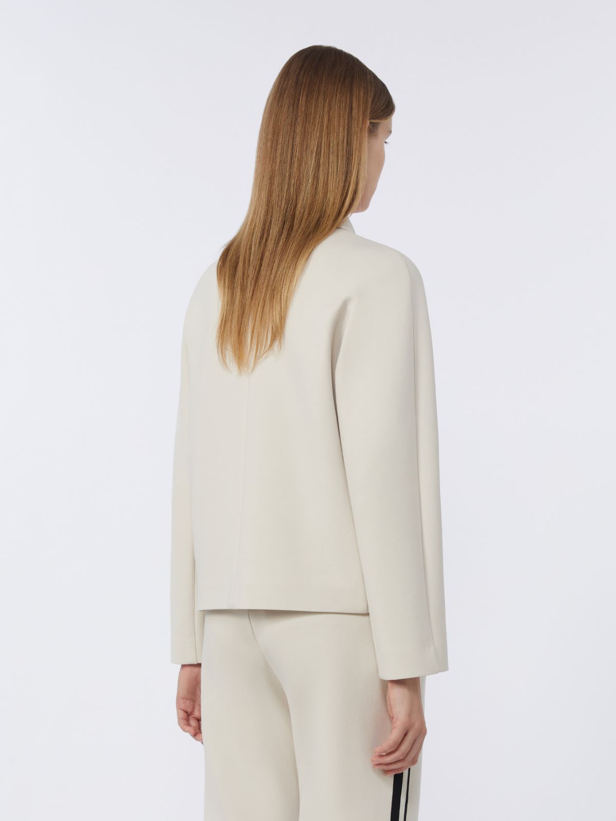Boxy-fit scuba jersey jacket - ECRU - Max Mara - 4
