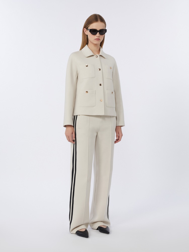 Boxy-fit scuba jersey jacket - ECRU - Max Mara