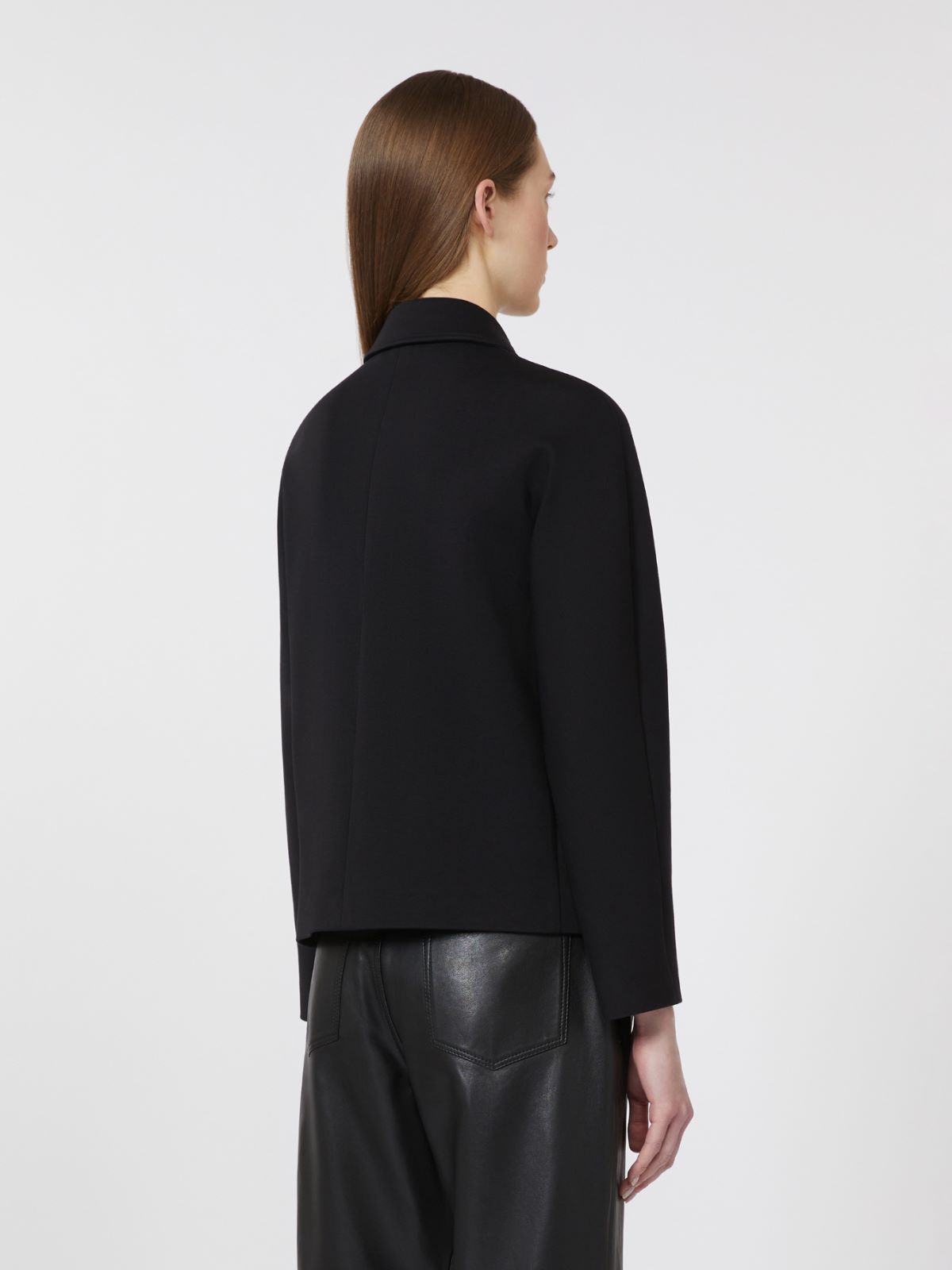 Boxy-fit scuba jersey jacket - BLACK - Max Mara - 4