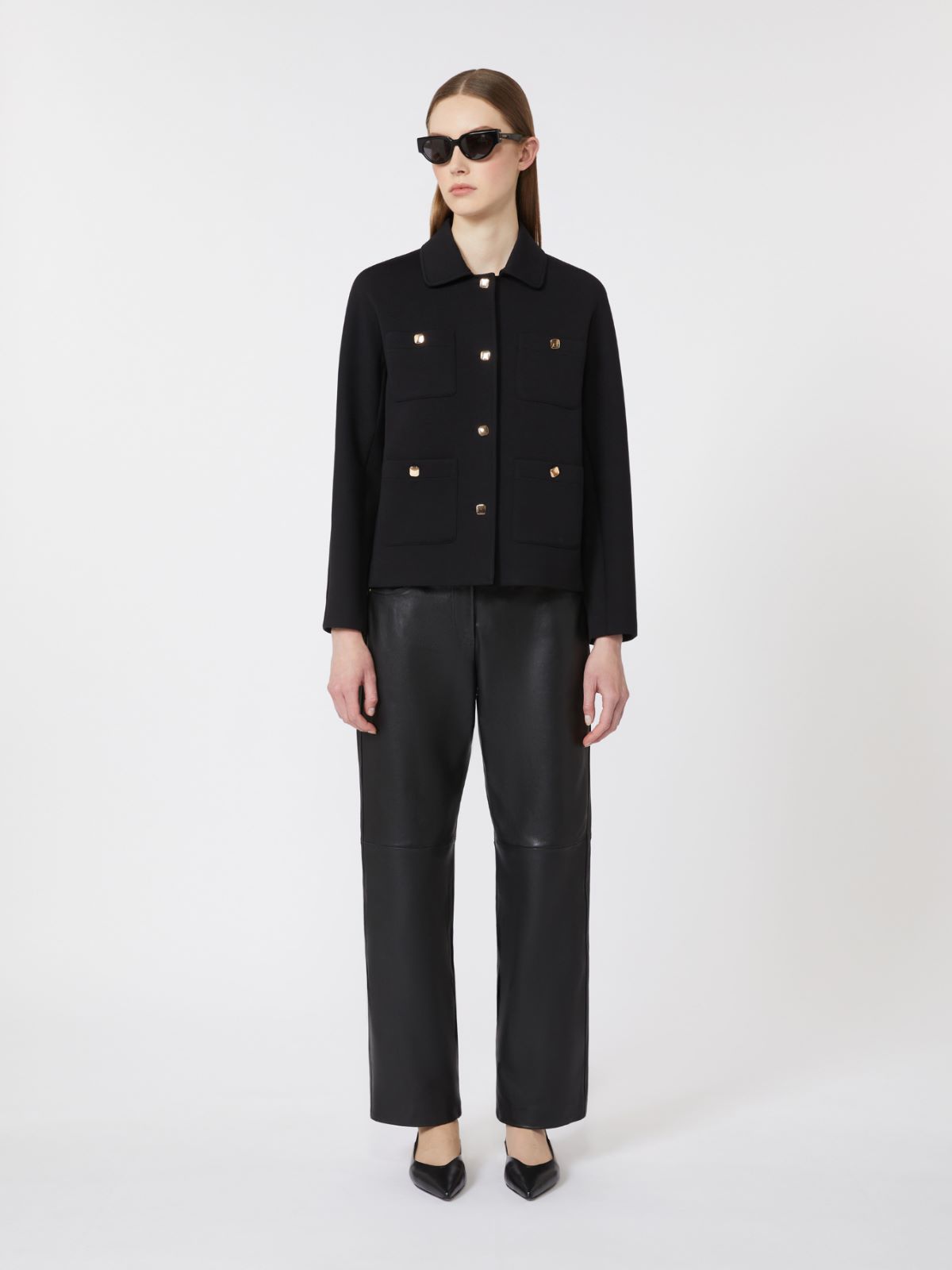 Boxy-fit scuba jersey jacket - BLACK - Max Mara