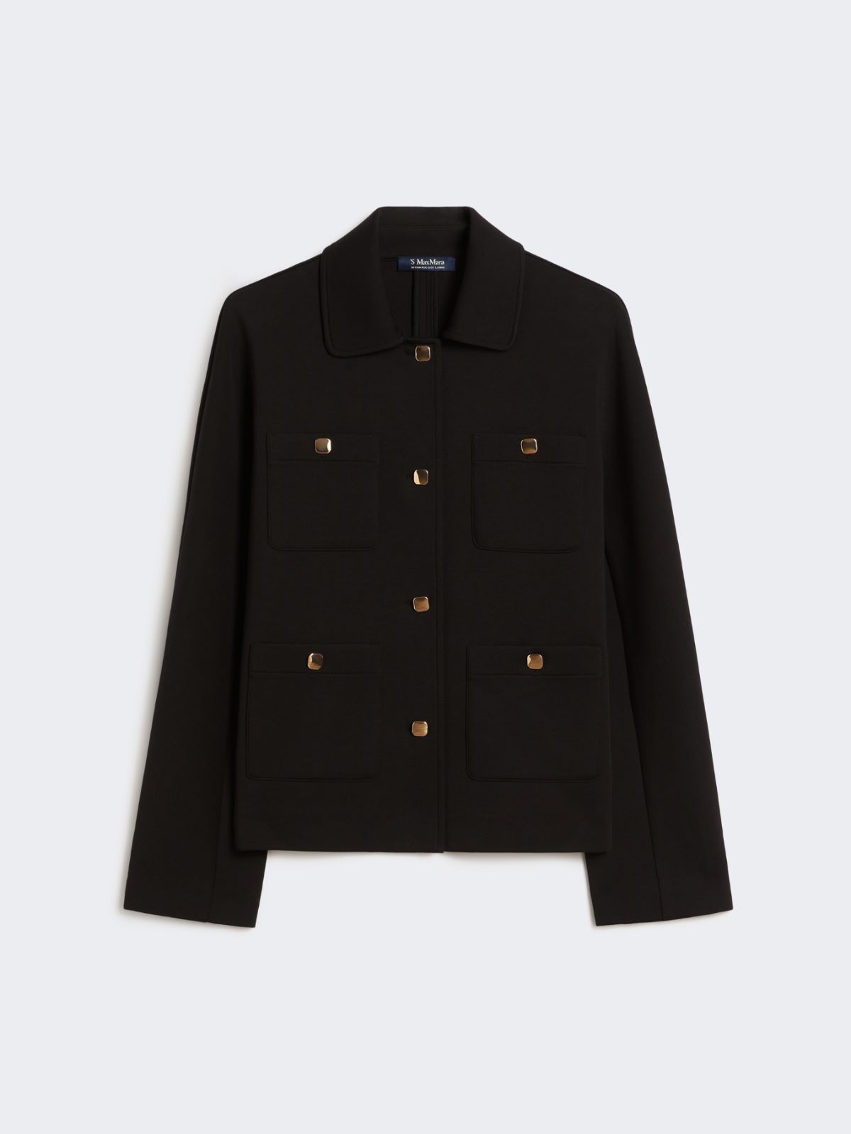 Boxy-fit scuba jersey jacket - BLACK - Max Mara - 8