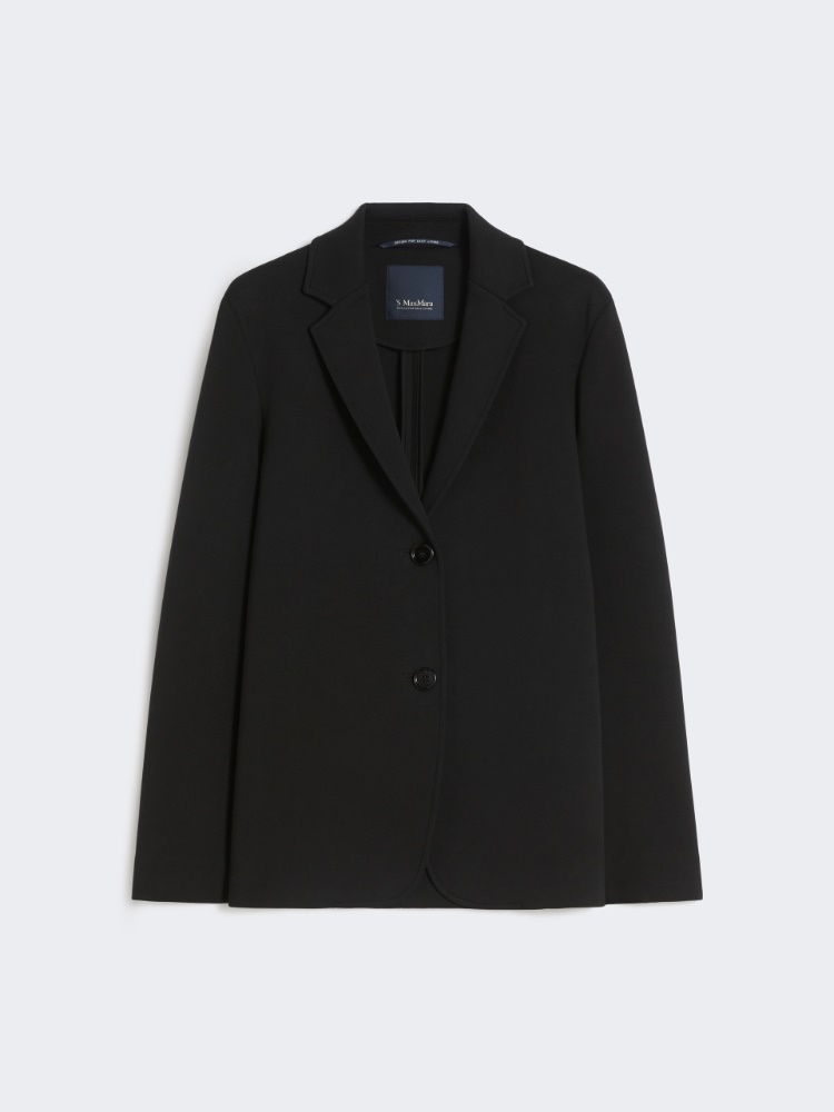 Single-breasted scuba jersey jacket - BLACK - Max Mara