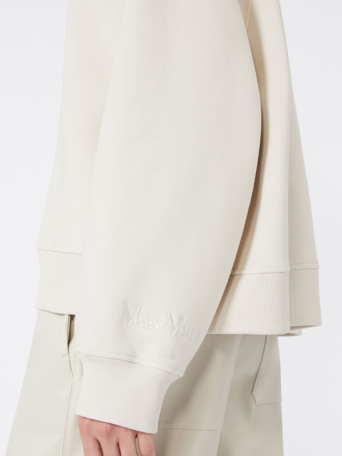 Cotton jersey sweatshirt - SAND - Max Mara - 5