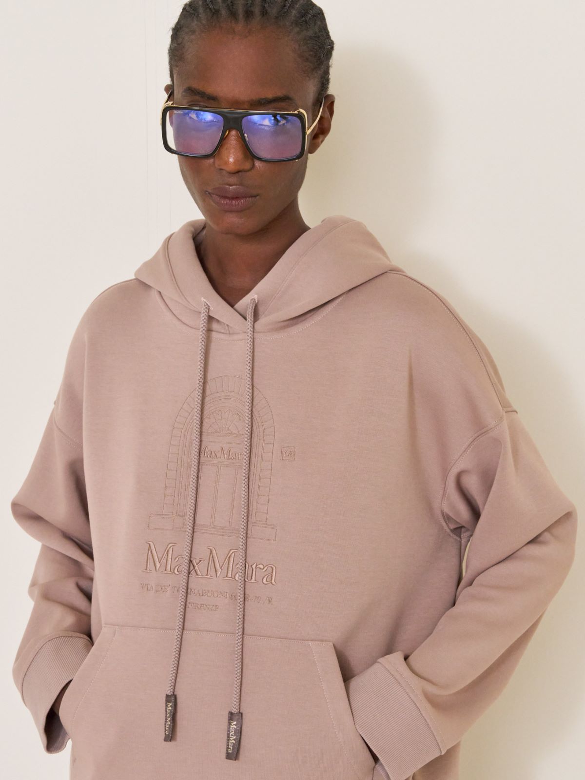 Technical cotton jersey sweatshirt - PINK - Max Mara