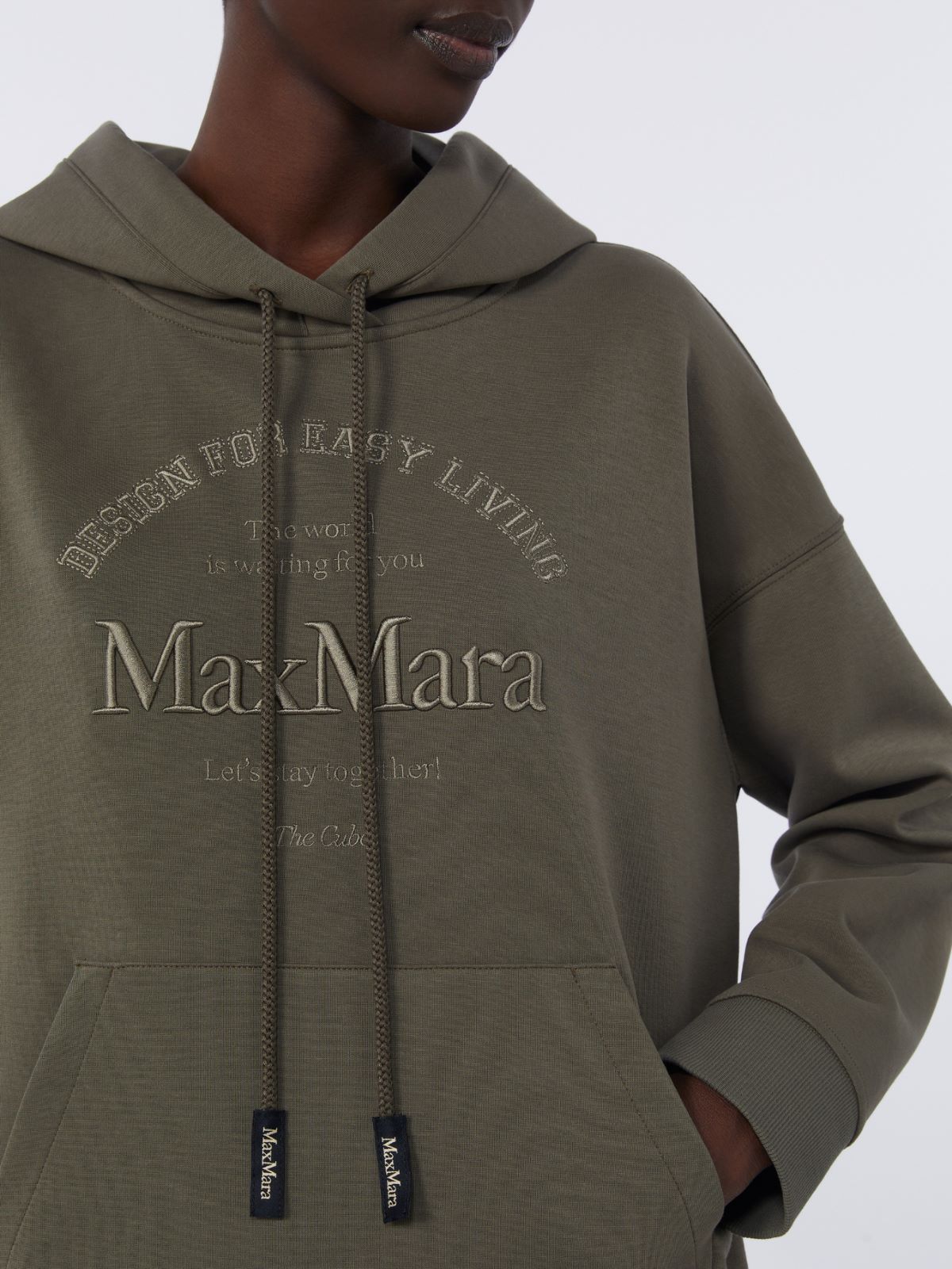 Technical cotton jersey sweatshirt - KAKI - Max Mara - 5