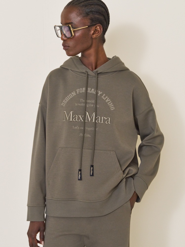 Technical cotton jersey sweatshirt + KAKI - Max Mara