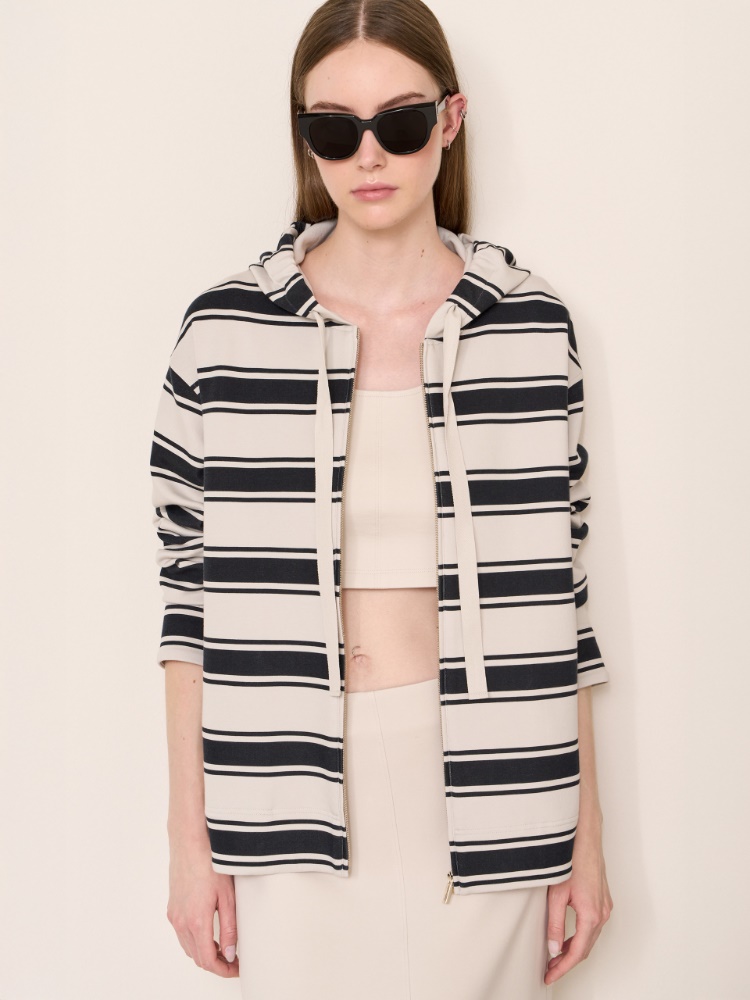 Sweatshirt aus gestreiftem Scuba-Jersey + ULTRAMARINE - Max Mara