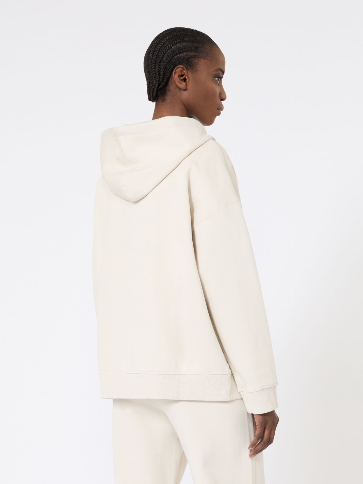 Technical jersey zip-up sweatshirt - ECRU - Max Mara - 4