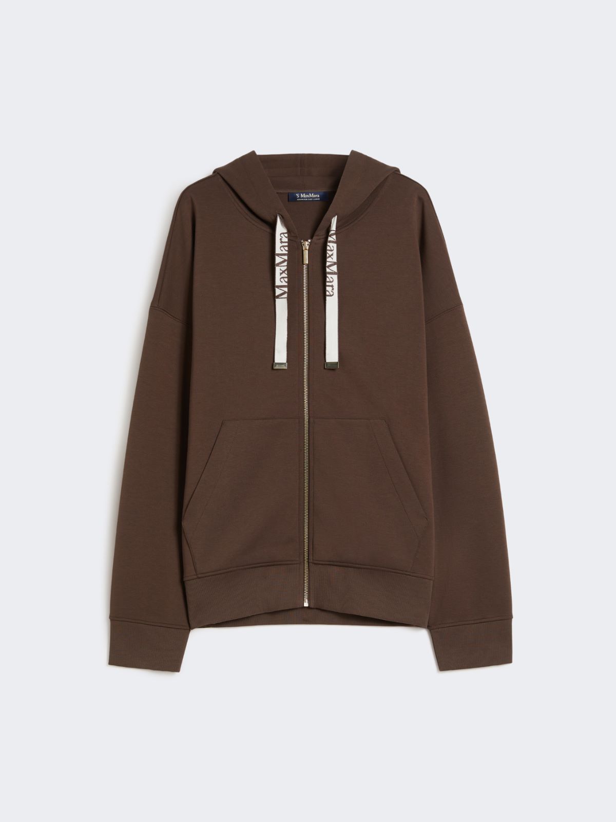 Technical jersey zip-up sweatshirt - CHOCOLATE - Max Mara - 8