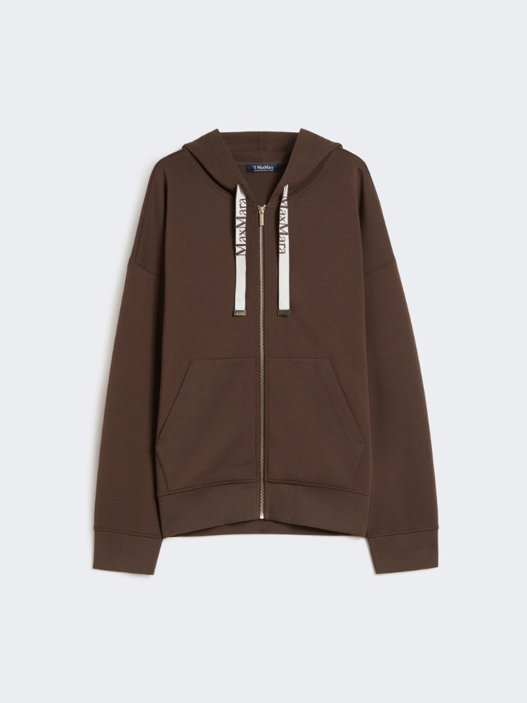 Technical jersey zip-up sweatshirt - CHOCOLATE - Max Mara