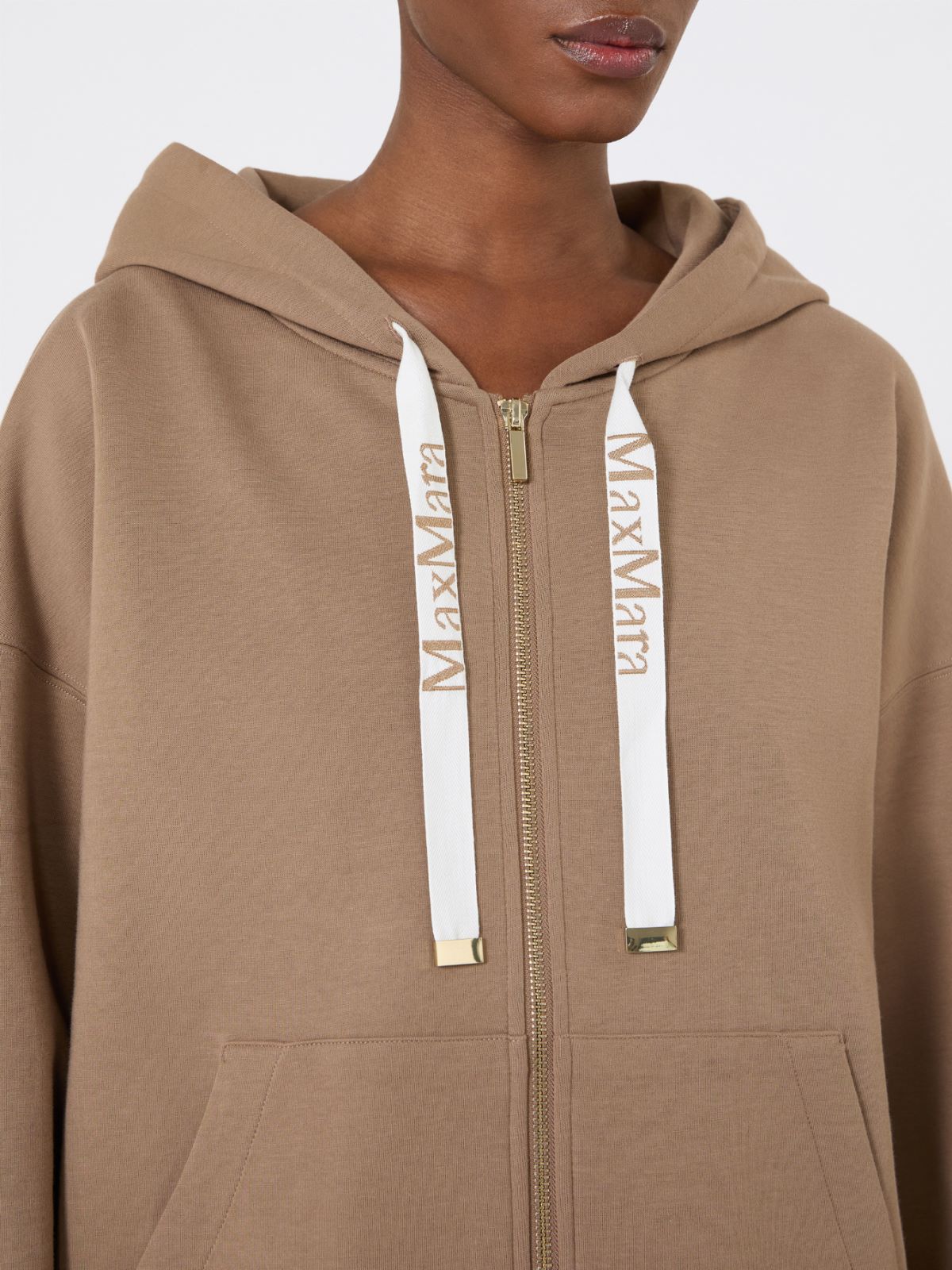 Technical jersey zip-up sweatshirt - CAMEL - Max Mara - 6