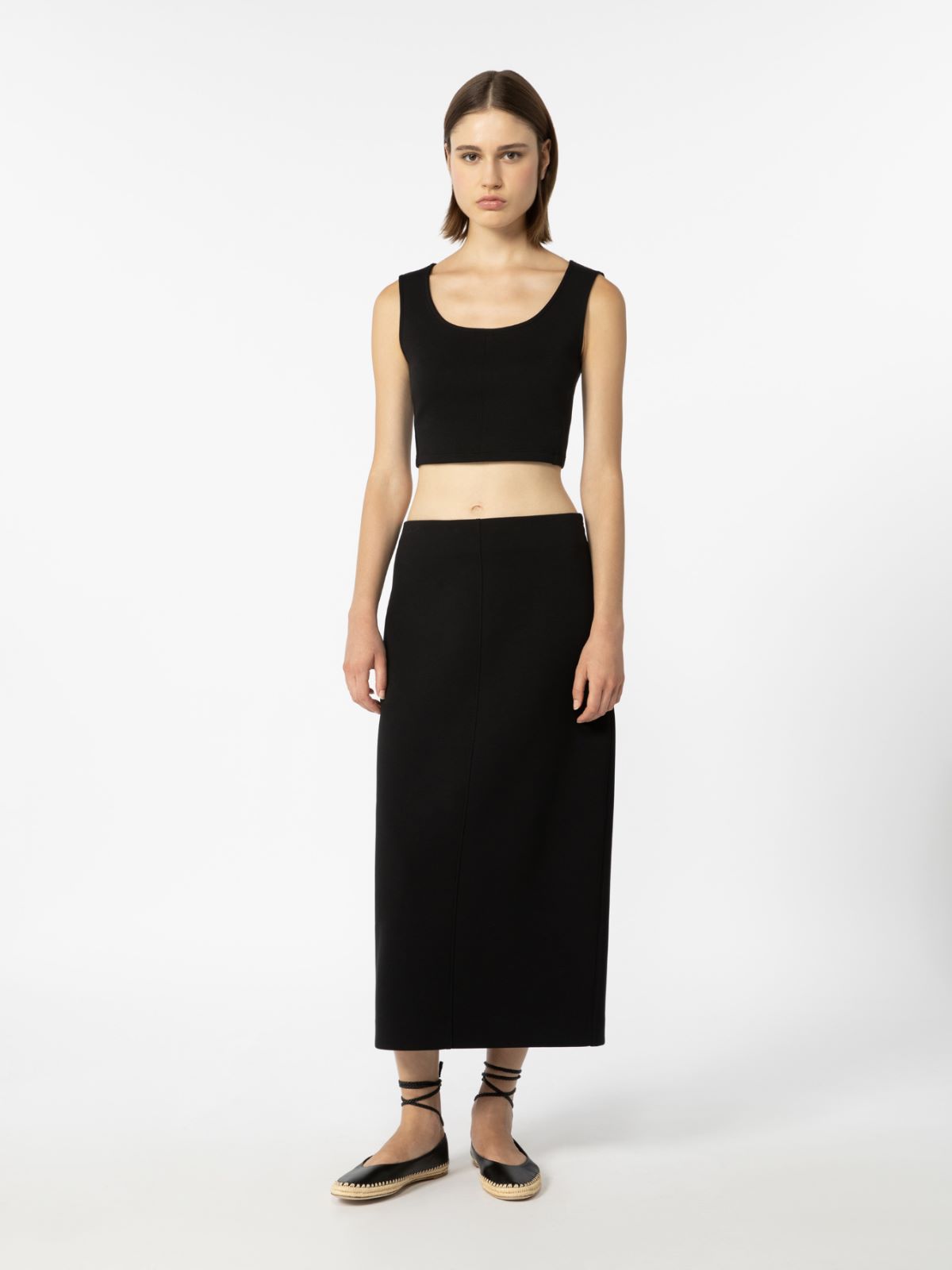 Top z dżerseju scuba - CZARNY - Max Mara