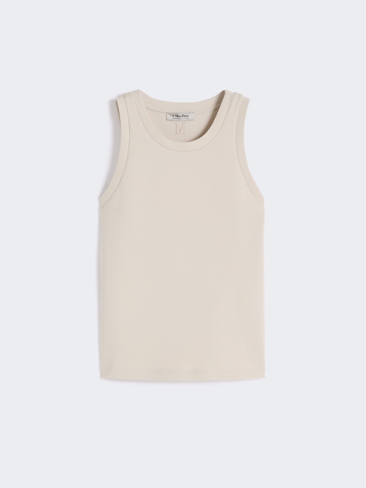 Cotton blend jersey top - BEIGE - Max Mara