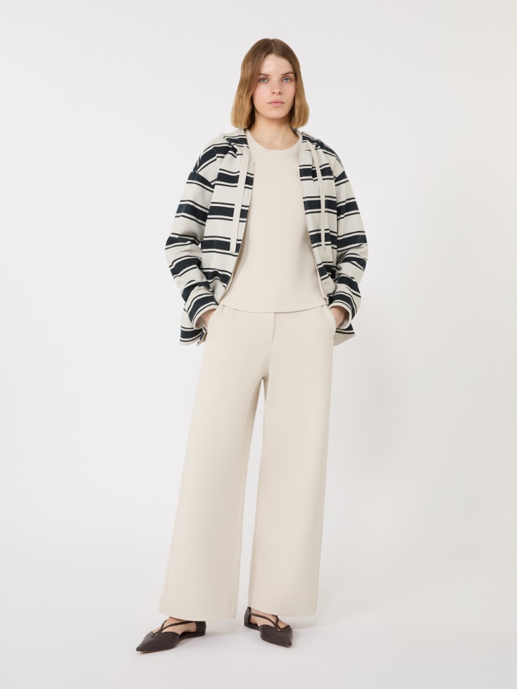 Cotton blend jersey top - BEIGE - Max Mara - 1