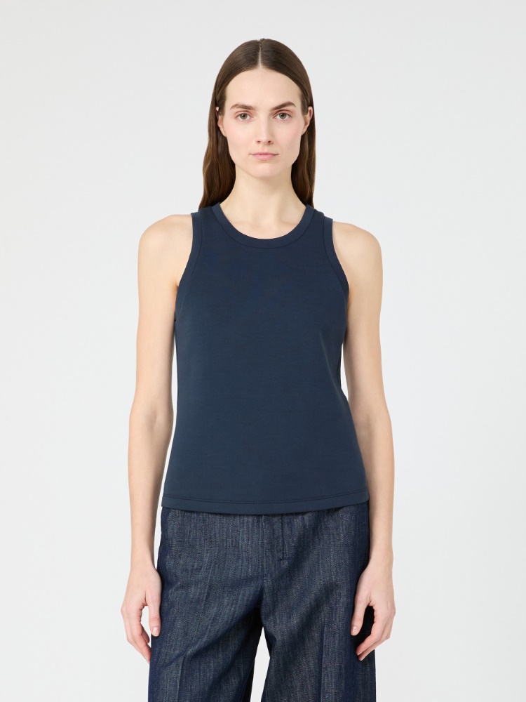 Cotton blend jersey top - ULTRAMARINE - 2