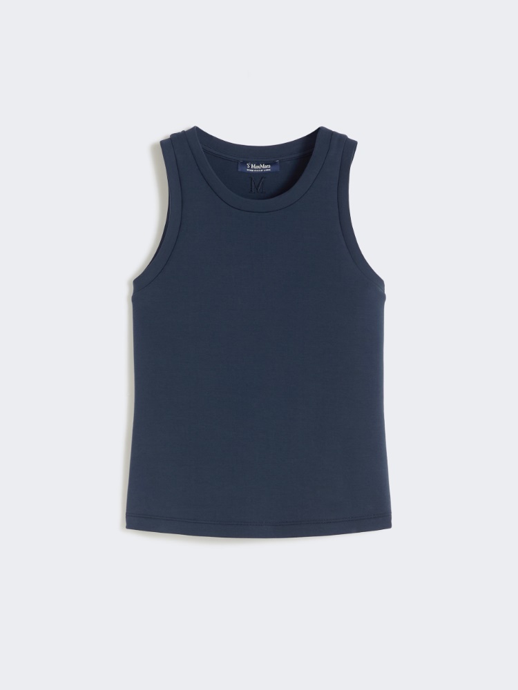 Cotton blend jersey top - ULTRAMARINE - 4