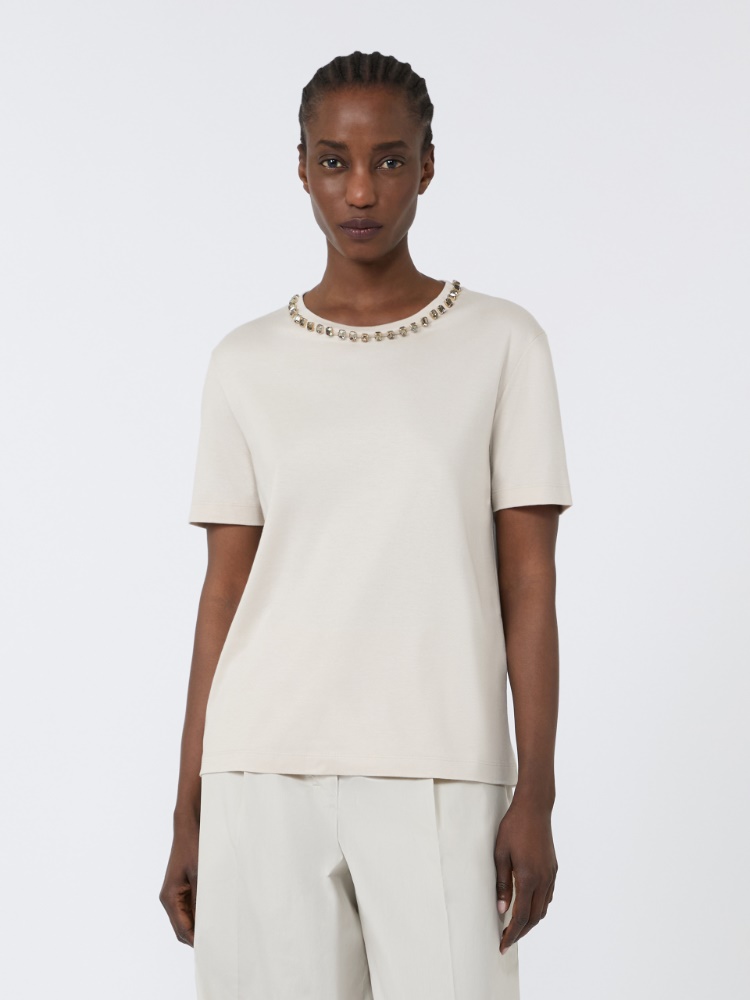 Camiseta de algodón y modal - BEIGE - Max Mara - 2