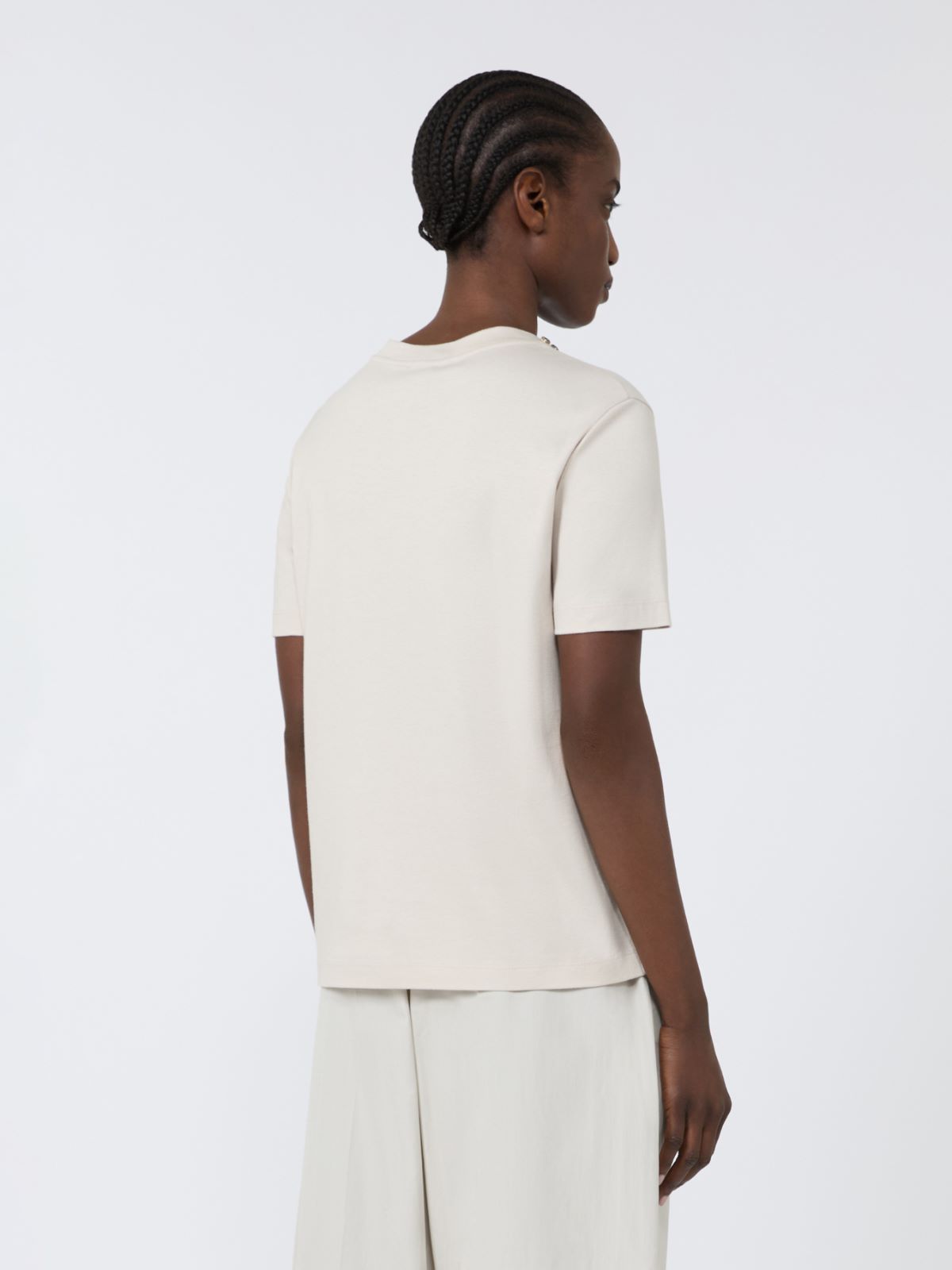 Camiseta de algodón y modal - BEIGE - Max Mara - 3