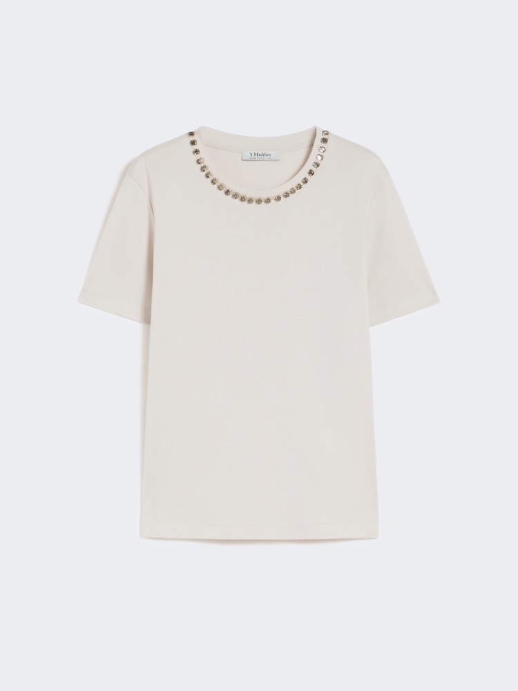 Camiseta de algodón y modal - BEIGE - Max Mara